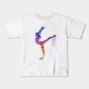 Girl Gymnastics Sports Watercolor Gift Kids T-Shirt